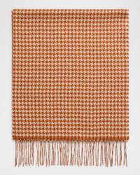 Men's Twist Silk and Cashmere Houndstooth Scarf