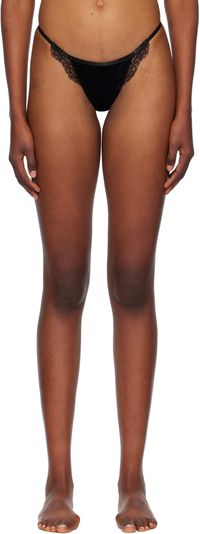 Agent Provocateur Black Rivere Faux-Leather Thong