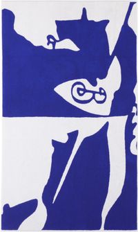 Burberry Navy & White Split EKD Beach Towel