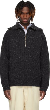 Maison Margiela Gray Half-Zip Sweater