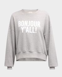 Bonjour Y'all Drop-Shoulder Cotton Sweatshirt
