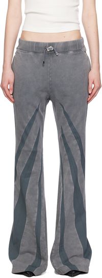 Dion Lee Pantalon gris à pinces trompe l'œil