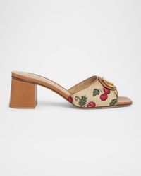 VLogo Medallion Cherry Slide Sandals