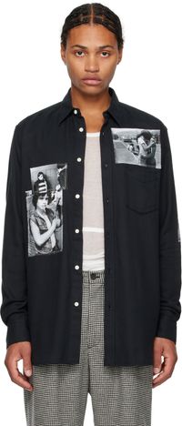 TAKAHIROMIYASHITA TheSoloist. Black Loose Fit Regular Collar Shirt