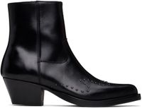 ERNEST W. BAKER Bottes western noires à clous