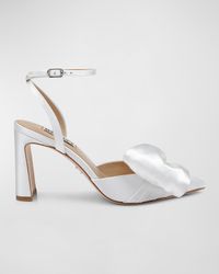 Alease Silk Bow Ankle-Strap Pumps