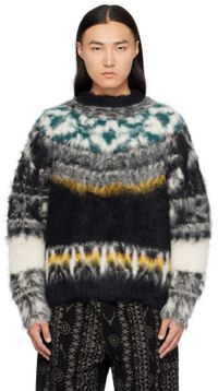 sacai Black Graphic Sweater