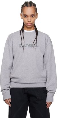 JW Anderson Gray Logo Embroidery Sweatshirt