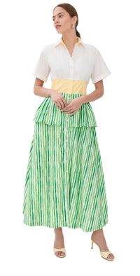 Rosie Assoulin Boogie Woogie Bugle Boy Dress Green 0