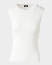 Sleeveless Fitted Silk Knit Top