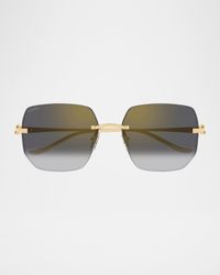 Rimless Metal Butterfly Sunglasses