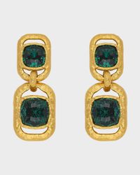 Rectangle Crystal Double Drop Earrings