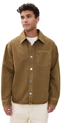 AMI Colored Cotton Twill Surchemise Adc Noisette M