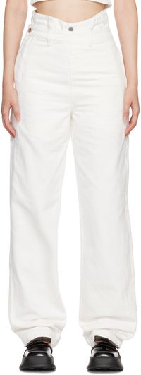 SHUSHU/TONG SSENSE Exclusive White Double Layer Jeans