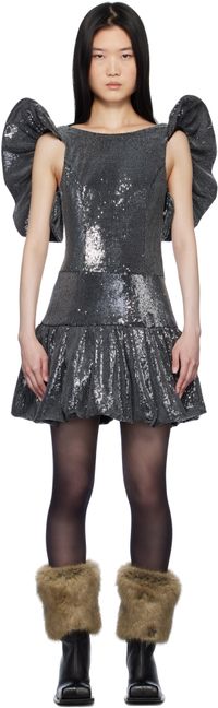 Paula Canovas Del Vas SSENSE Exclusive Black Puff Minidress