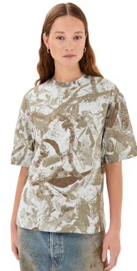 Acne Studios Exford U Camo Vintage Tee Concrete Grey Camo S