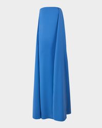 Strapless Cape Slit Column Gown