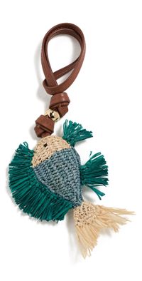 Zimmermann Fish Raffia Bag Charm Blue One Size