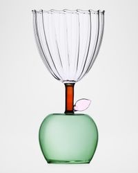 Fruits & Flowers Stemmed Apple Glass, 9.5 oz