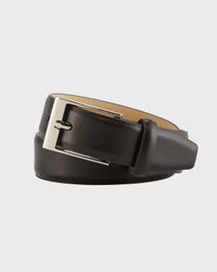 Boys' Faux-Leather Dress Belt, Black, S-L