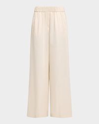 Viscose Twill Wide-Leg Trousers