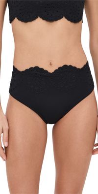 Sea Mae Scallop Bikini Bottoms Black XXS