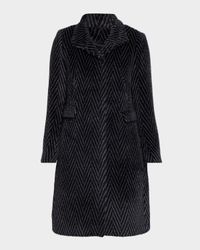 Feronia Chevron Wool One-Button Coat