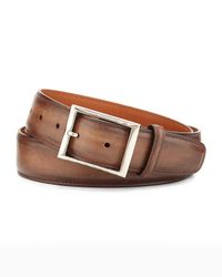 Men's Classic Burnished Leather Belt
