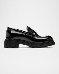 Doe Crinkle Leather Penny Loafers