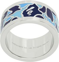 BAPE Silver & Blue ABC Camo Ring