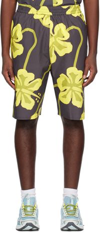 Wynn Hamlyn Short jaune et gris à motif imprimé