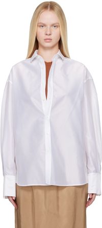 Carven White Sheer Taffeta Shirt