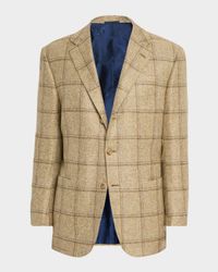 Men's Checked Cashmere Single-Breasted Jacket