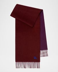Men's Cashmere EKD Embroidered Double-Faced Scarf