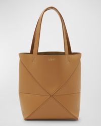 Puzzle Fold Mini Tote Bag in Shiny Leather