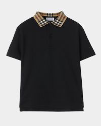 Boy's Johane Check Polo, Size 3-14