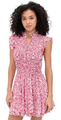 Poupette St Barth Callie Mini Dress Pink Tiare L