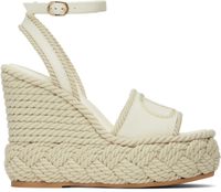 Valentino Garavani Off-White VLogo Torchon Wedge Sandals