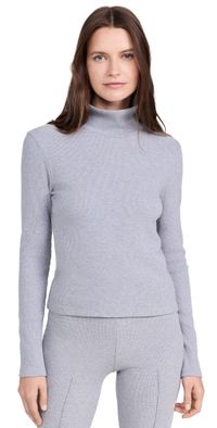 DONNI. The Rib Turtleneck Heather Grey L