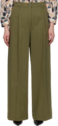 Weekend Max Mara Khaki Nebbie Trousers