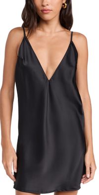 Bluebella Clea Luxury Satin Short Chemise Black M