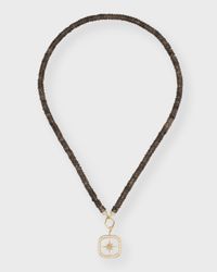 14K Yellow Gold XL Starburst Combo Beaded Pendant Necklace