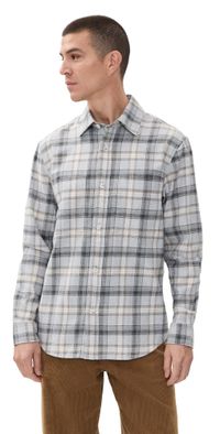 BOSS C-Owen Flannel Button Down Shirt Medium Grey XL