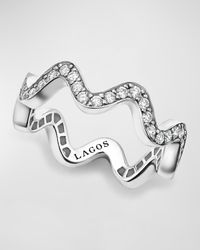 Caviar Spark Diamond Wave 6mm Eternity Band Ring, Size 7