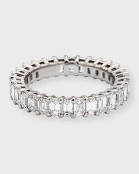 Platinum Emerald-Cut FG/VS Diamond Eternity Band, Size 6.75, 3.3tcw