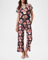 Rosie Printed Short-Sleeve Cotton Top