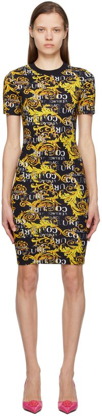 Versace Jeans Couture Black Graphic Minidress