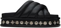 Toga Pulla Black Embellished Leather Sandals