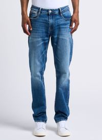 Le Temps Des Cerises - Jean droit ajusté délavé - Taille 40 - Bleu