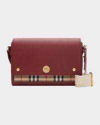 Note Leather & Check Crossbody Bag